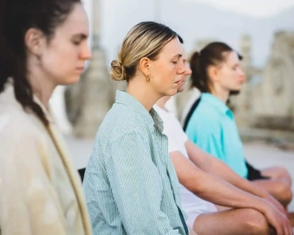 woman, girl, meditate